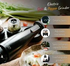 Adler suola- ja pippurimylly elektroninen musta