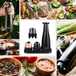 Adler suola- ja pippurimylly elektroninen musta