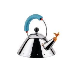 Alessi 9093 viheltävä vesipannu teräs/sininen 1L