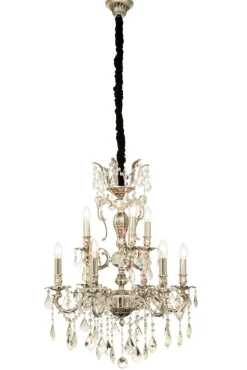 Aneta Lighting kristallikruunu Allington 9-os. antiikkihopea