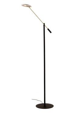 Aneta Lighting lattiavalaisin Cadiz LED musta/mattamessinki