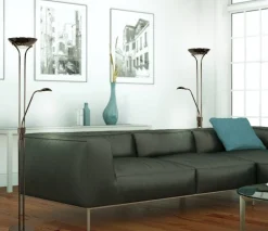 Aneta Lighting lattiavalaisin Nice LED uplight mustakromi