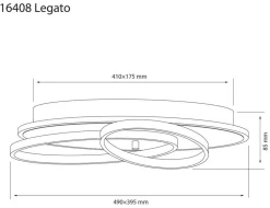 Aneta Lighting LED-plafondi Legato musta