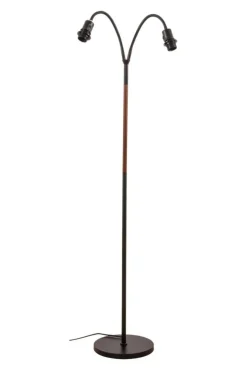 Aneta Lighting Ljusdal 2-os. lattiavalaisin musta/pähkinä ilman varjostimia