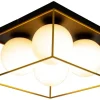 Aneta Lighting plafondi Astro 36 cm musta/kulta/opaalivalkoinen