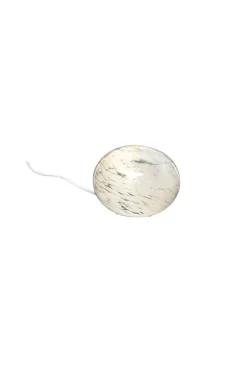 Aneta Lighting pöytävalaisin Globus 13 cm valkotäplikäs