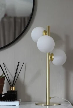 Aneta Lighting pöytävalaisin Molekyl 3-os. mattamessinki