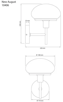 Aneta Lighting seinävalaisin New August musta/valkoinen