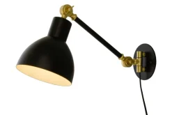 Aneta Lighting seinävalaisin Dublin musta / matta messinki