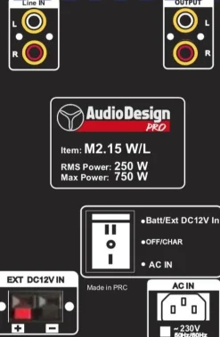 AudioDesignPRO kannettava akkukäyttöinen 15
