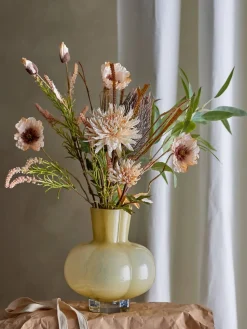 Bloomingville koristeoksa Palmflower ruskea