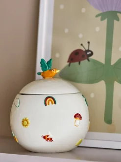 Bloomingville Mini purkki Agnes kannella valkoinen