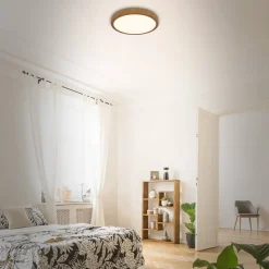 Briloner Runa LED-plafondi Ø 38 cm puu