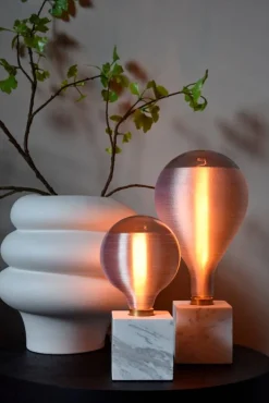 Calex pöytävalaisin kuutio E27 marmori vihreä