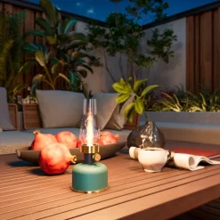 Calex pöytävalaisin Lavinio IP54 ladattava vihreä