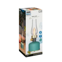 Calex pöytävalaisin Lavinio IP54 ladattava vihreä