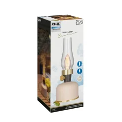 Calex pöytävalaisin Lavinio IP54 ladattava hiekka