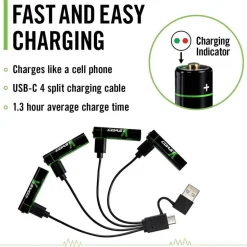 Coast paristo AAA USB-C 1.5V 4 kpl sis. latauskaapelin