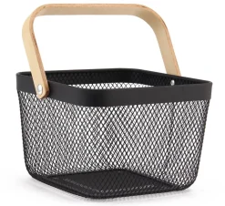 Create Home metallikori puukahvalla 24,5 cm musta