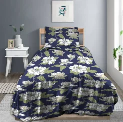 Create Home satiinipussilakanasetti Atsalea 150x210 + 55x65 cm t.sininen