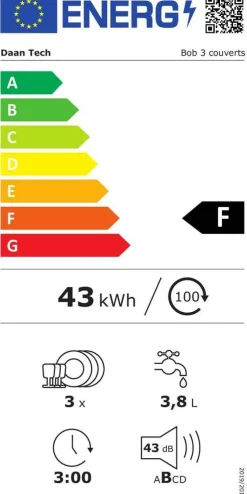 Daan Tech pöytäastianpesukone Bob musta