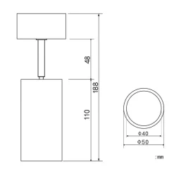 Design by Grönlund Minitube Spot kohdevalaisin musta 4000K