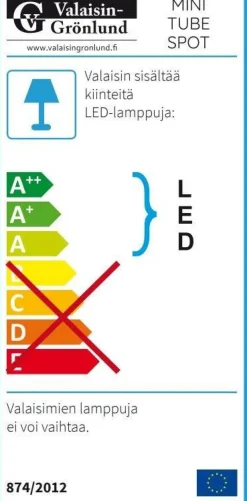 Design by Grönlund Minitube Spot kohdevalaisin musta 4000K
