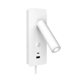 Design by Grönlund seinävalaisin Gent USB A+C valkoinen