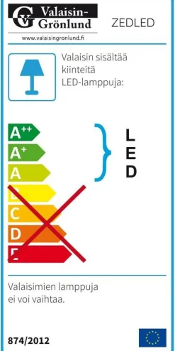 Design by Grönlund Zedled pöytävalaisin musta