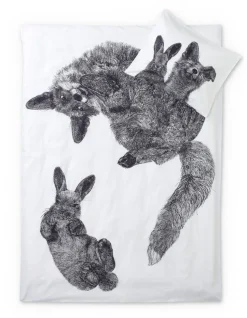 Finlayson pussilakanasetti Villipedot 150x210 cm musta/valkoinen