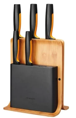 Fiskars Functional Form veitsitukki bambu (sis. 5 veistä)