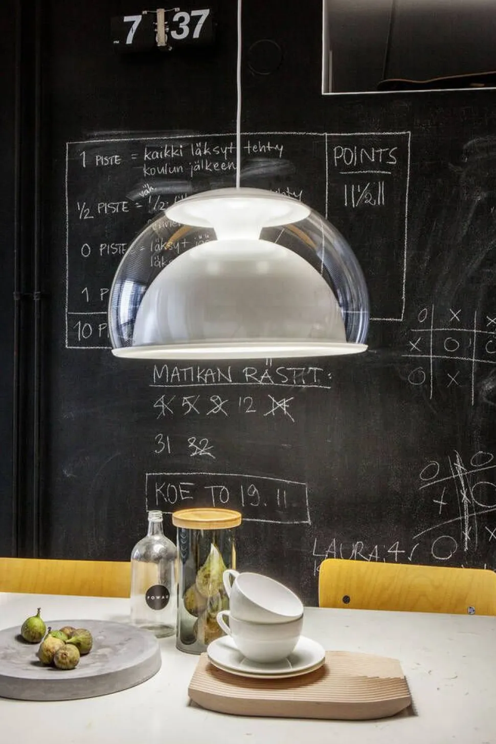 Fosto Siluette Ø 460 mm riippuvalaisin kirkas/valkoinen