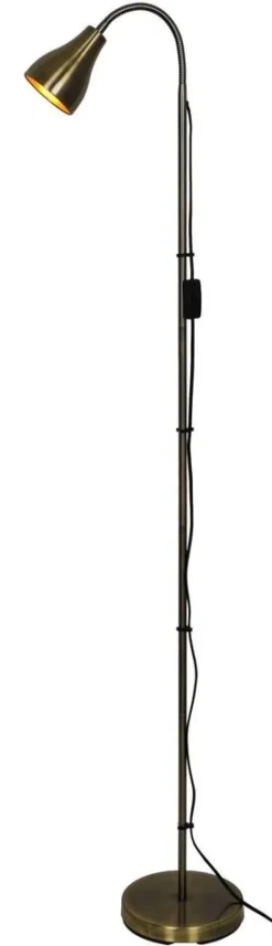 Heat Geta lattiavalaisin 146 cm antiikkimessinki