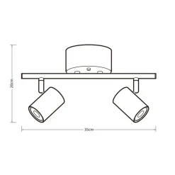 Heat kattospotti Gold Tube 2-osainen tanko kulta-musta