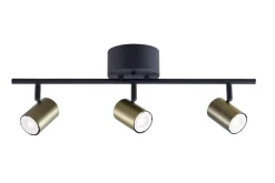 Heat kattospotti Gold Tube 3-osainen tanko kulta-musta