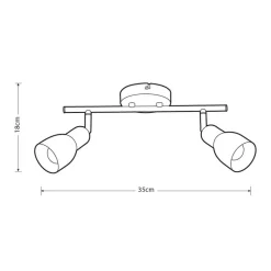 Heat kattospotti Soffe 2-osainen tanko harjattu teräs