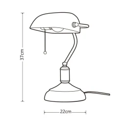 Heat pöytävalaisin Banker vetokytkimellä 37 cm ruusukulta-va