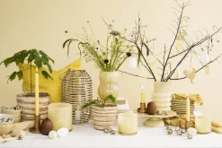 IB Laursen kruunukynttilä 29 cm rustiikki keltainen