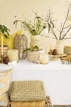 IB Laursen kruunukynttilä 29 cm rustiikki keltainen