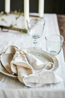 IB Laursen lautasliina lumihiutale 40x40 cm pellava