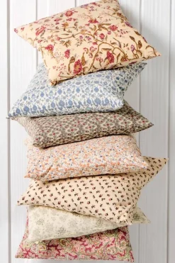 IB Laursen tyynynpäällinen Anette kukat oranssi/sininen