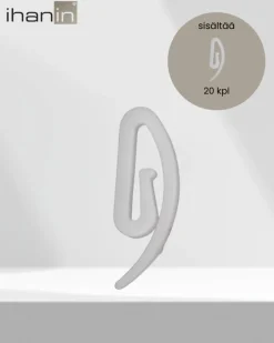Ihanin rypytysnauhakoukku valkoinen 20 kpl