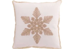 Koristetyyny Snoflake 45x45 cm valkoinen/beige