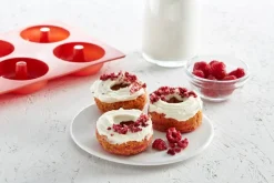 Lekue donitsivuoka 6 kpl silikonia punainen