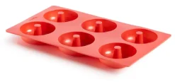 Lekue donitsivuoka 6 kpl silikonia punainen