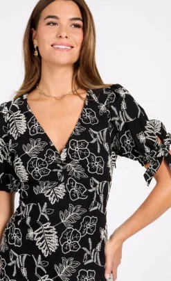 Little Mistress mekko Black Cotton Midaxi