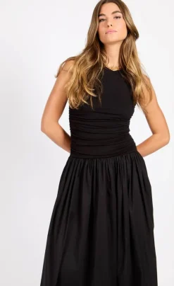 Little Mistress mekko Black Cotton Maxi