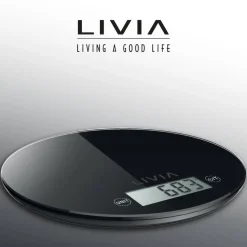 Livia keittiövaaka pyöreä musta