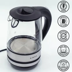 Livia lasinen vedenkeitin 1,2 L 1500 W