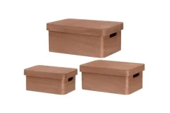 4Living puulaatikko kannella 30x21x13 cm ruskea